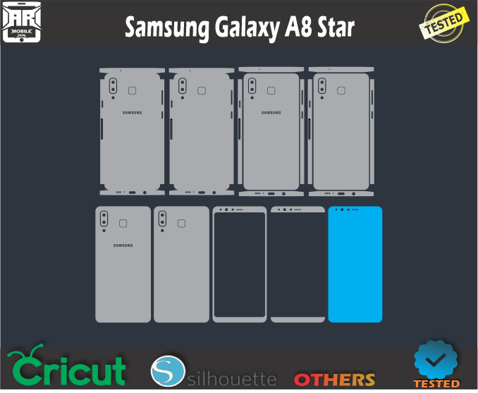 Samsung A8 Star Skin Template Vector