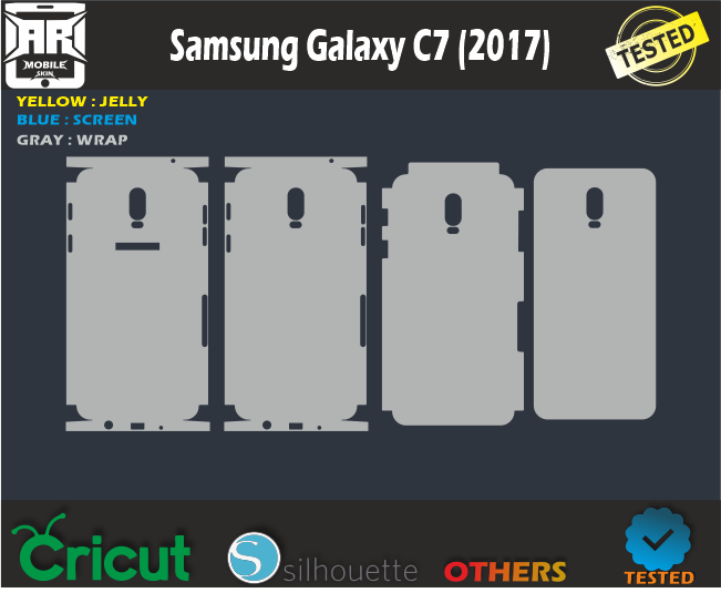 Samsung Galaxy C7 (2017) Skin Template Vector