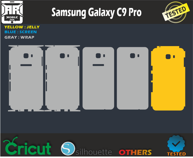 Samsung Galaxy C9 Pro Skin Template Vector