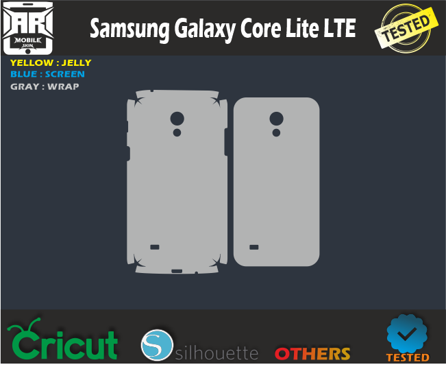 Samsung Galaxy Core Lite LTE Skin Template Vector