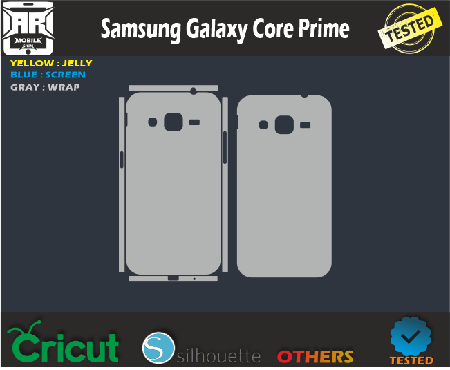 Samsung Galaxy Core Prime Skin Template Vector