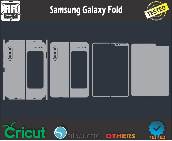 Samsung Galaxy Fold Skin Template Vector