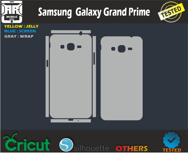 Samsung Galaxy Grand Prime Skin Template Vector
