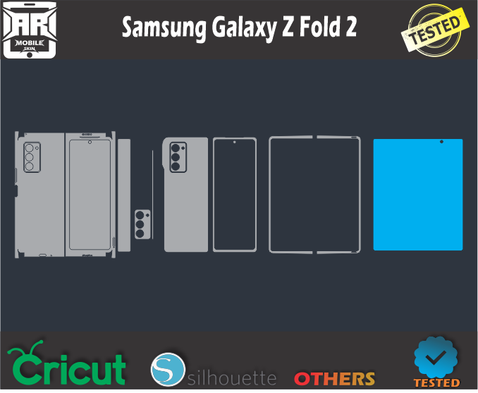 Samsung Galaxy Z Fold 2 Skin Template Vector