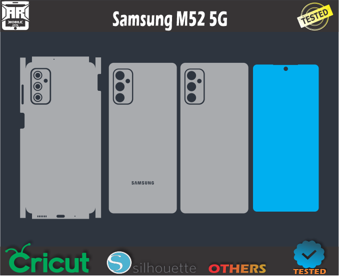 Samsung M52 5G Skin Template Vector