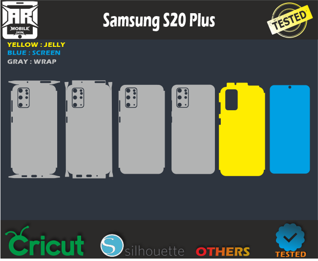 Samsung S20 Plus Skin Template Vector