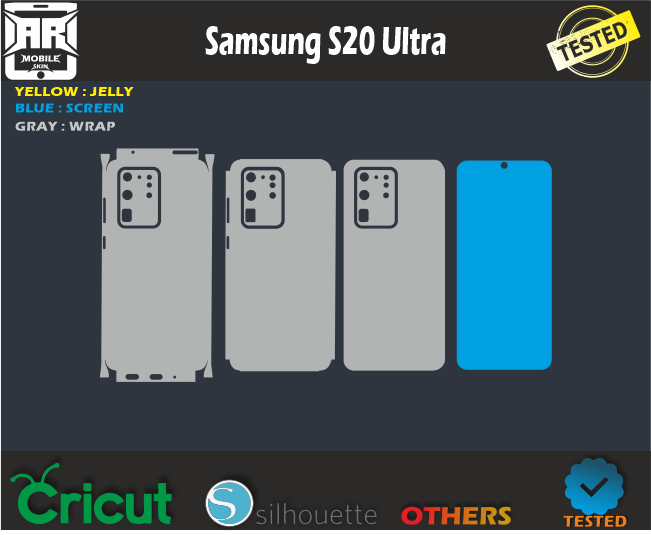 Samsung S20 Ultra Skin Template Vector