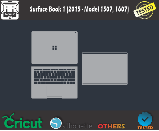 Surface Book 1 (2015 – Model 1507, 1607) Laptop Skin Template Vector