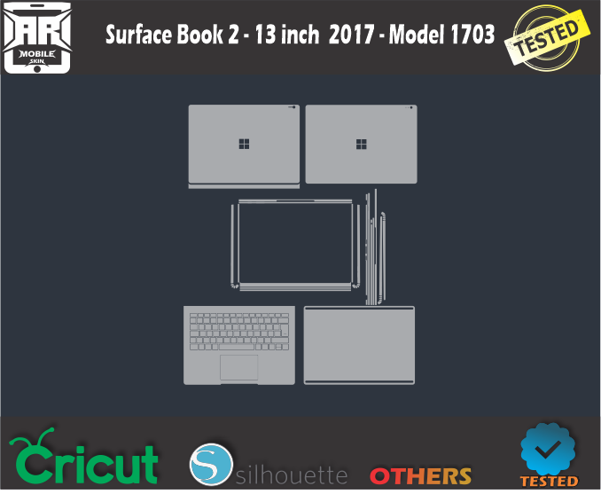 Surface Book 2 – 13 inch 2017 – Model 1703 Skin Template Vector