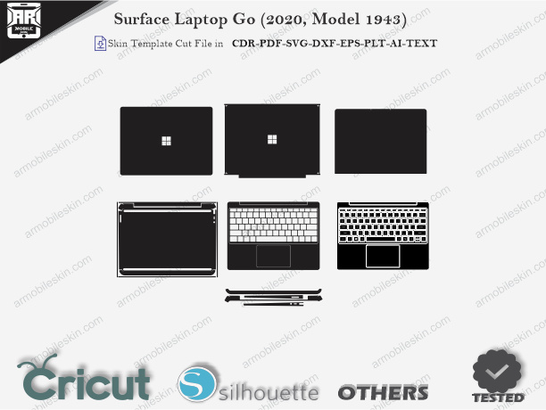Surface Laptop Go (2020, Model 1943) Skin Template Vector