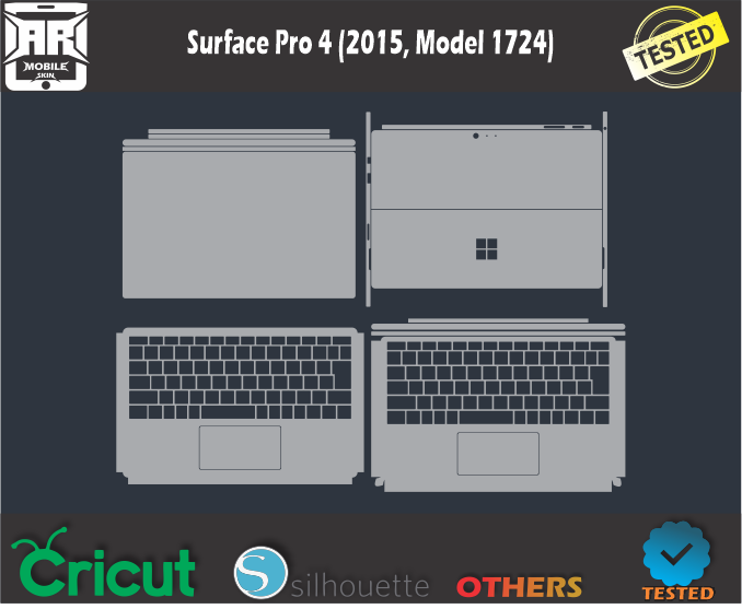 Surface Pro 4 (2015, Model 1724) Skin Template Vector
