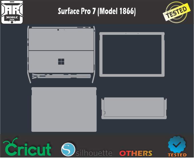 Surface Pro 7 (Model 1866) Skin Template Vector
