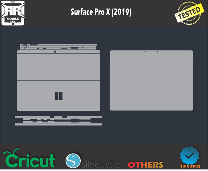 Surface Pro X (2019) Laptop Skin Template Vector