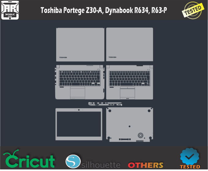 Toshiba Portege Z30-A, Dynabook R634, R63-P Skin Template Vector
