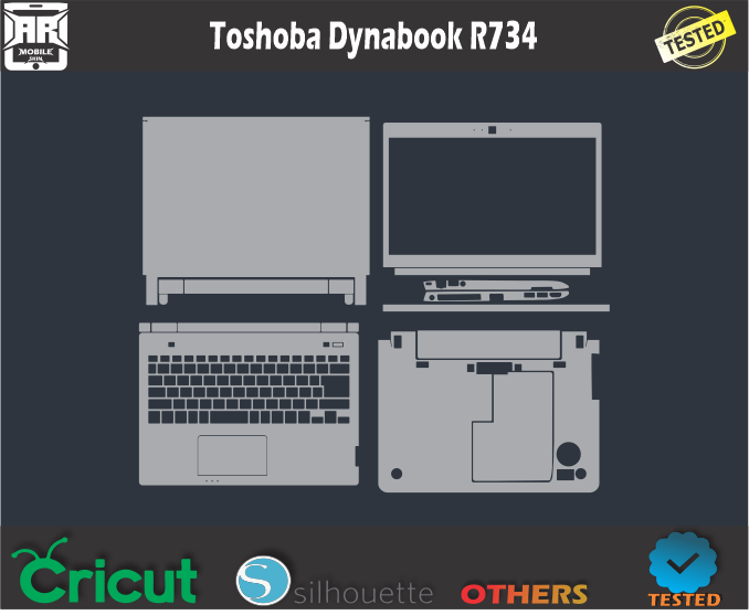 Toshiba Dynabook R734 Skin Template Vector