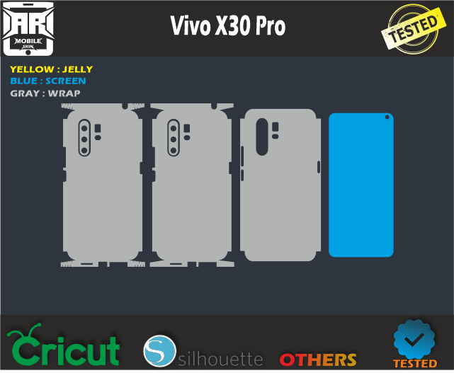 Vivo X30 Pro Skin Template Vector