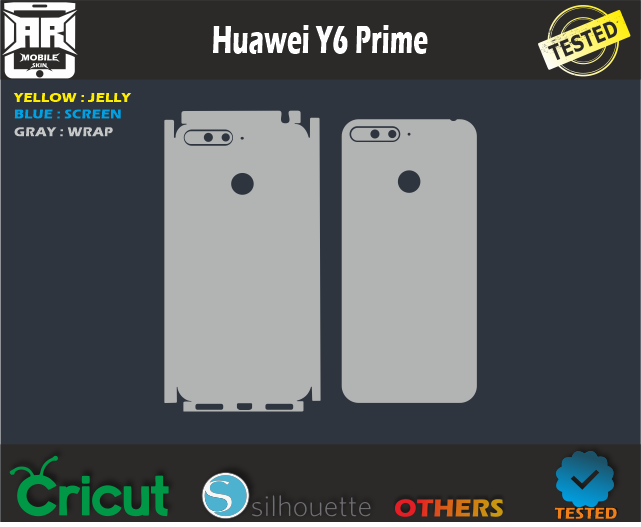 Huawei Y6 Prime Skin Template Vector