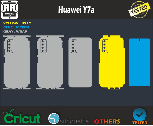 Huawei Y7a Skin Template Vector