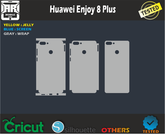 Huawei enjoy 8 plus Skin Template Vector