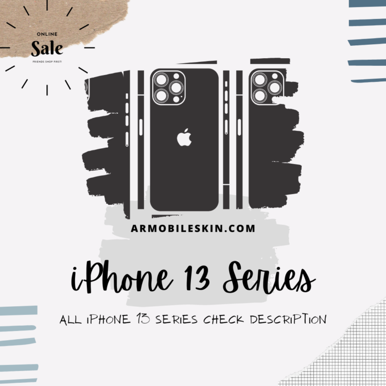 Apple iPhone 13 Series Bundle Pack Skin Template Vector
