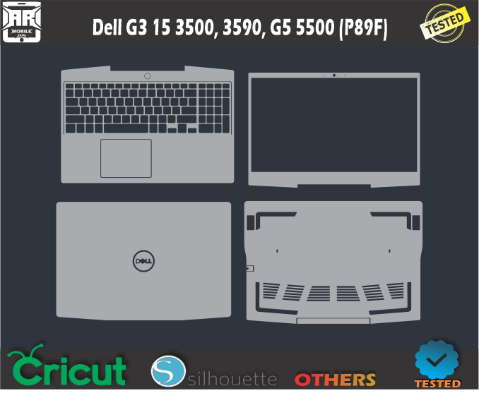 Dell G3 15 3500, 3590, G5 5500 (P89F) Skin Template Vector