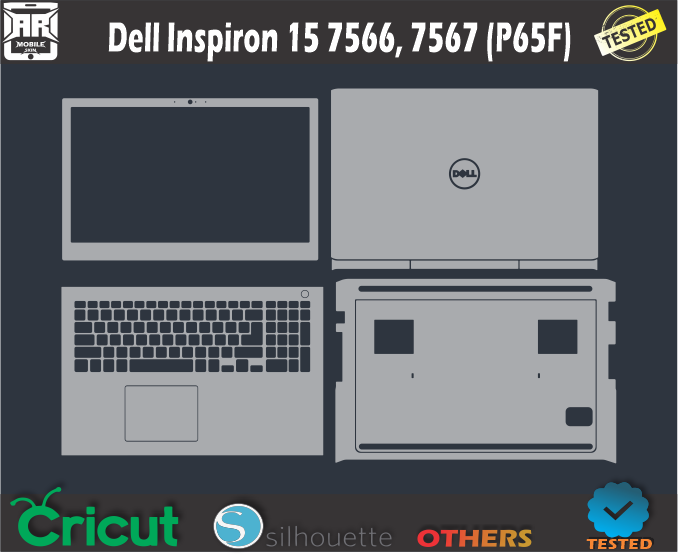 Dell Inspiron 15 7566, 7567 (P65F) Skin Template Vector