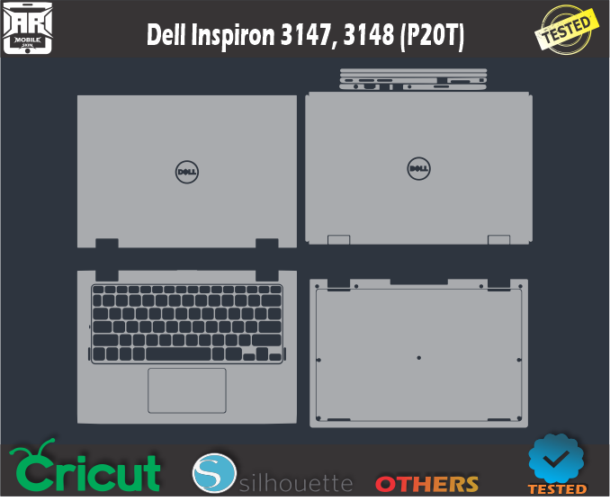 Dell Inspiron 3147, 3148 (P20T) Skin Template Vector