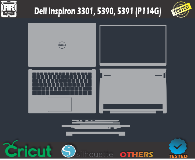 Dell Inspiron 3301, 5390, 5391 (P114G) Skin Template Vector