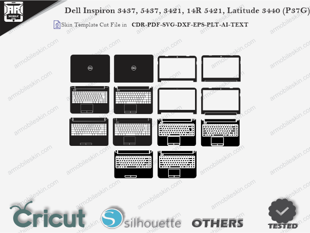 Dell Inspiron 3437, 5437, 3421, 14R 5421, Latitude 3440 (P37G) Skin Template Vector