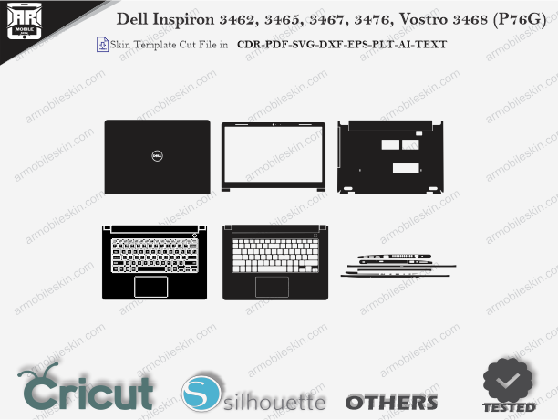 Dell Inspiron 3462, 3465, 3467, 3476, Vostro 3468 (P76G) Skin Template Vector