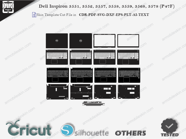 Dell Inspiron 3551, 3552, 3557, 3558, 3559, 3568, 3578 (P47F) Skin Template Vector