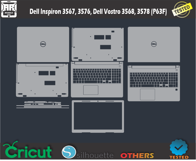 Dell Inspiron 3567, 3576, Dell Vostro 3568, 3578 (P63F) Skin Template Vector