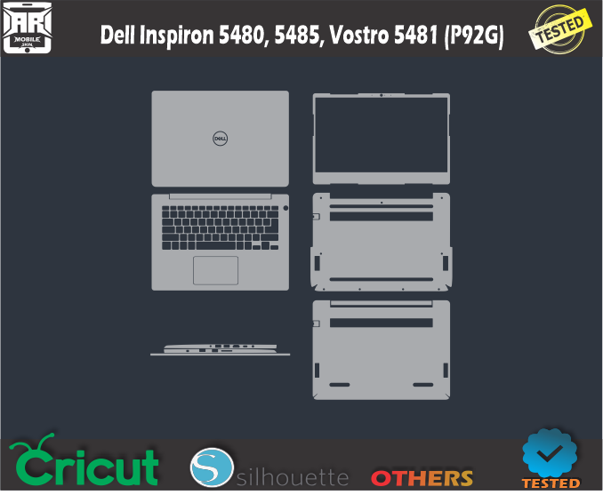 Dell Inspiron 5480, 5485, Vostro 5481 (P92G) Skin Template Vector