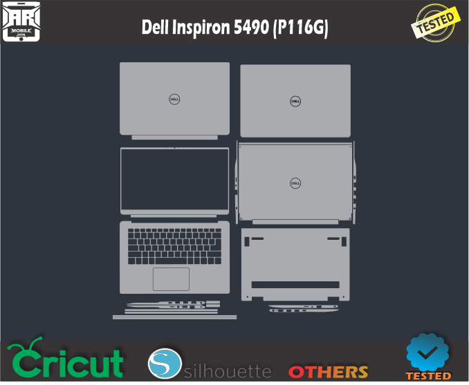 Dell Inspiron 5490 (P116G) Skin Template Vector