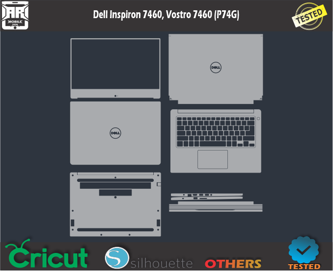 Dell Inspiron 7460, Vostro 7460 (P74G) Skin Template Vector