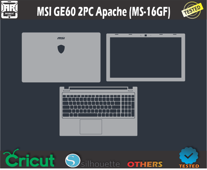 MSI GE60 2PC Apache (MS-16GF) Skin Template Vector