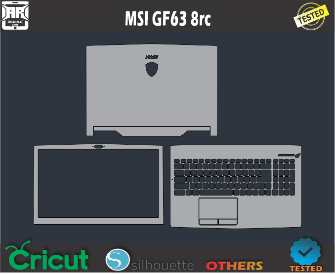 MSI GF63 8rc Skin Template Vector