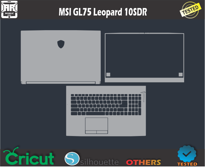 MSI GL75 Leopard 10SDR Skin Template Vector