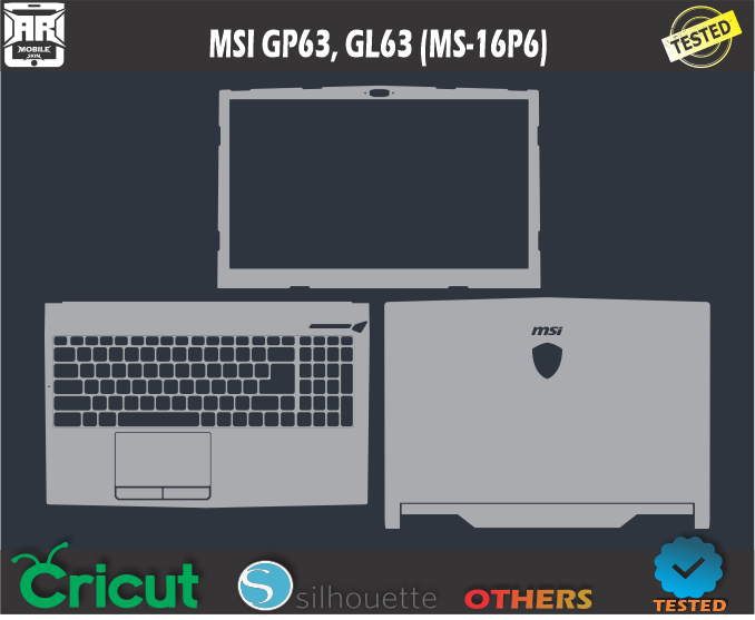 MSI GP63, GL63 (MS-16P6) Skin Template Vector