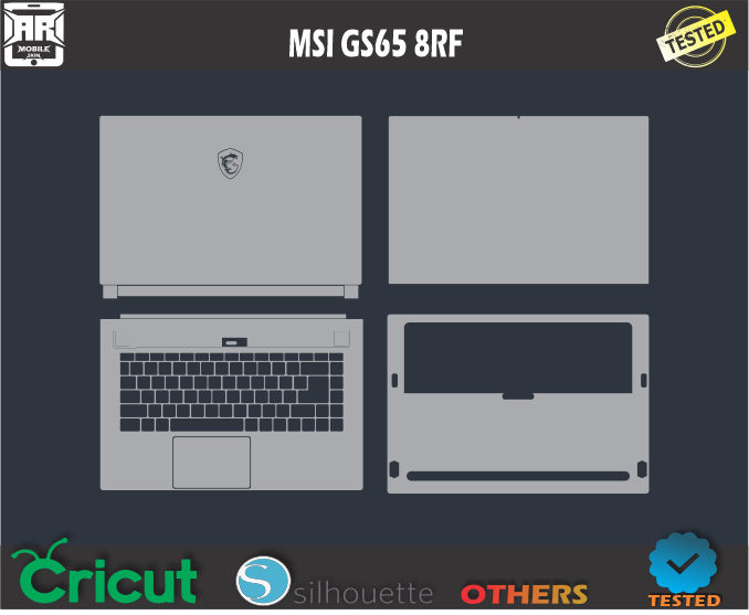 MSI GS65 8RF Skin Template Vector