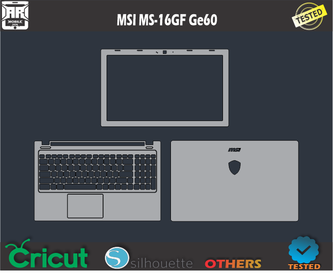 MSI MS-16GF GE60 Skin Template Vector