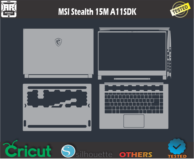 MSI Stealth 15M A11SDK Skin Template Vector