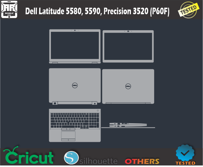 Dell Latitude 5580, 5590, Precision 3520 (P60F) Skin Template Vector