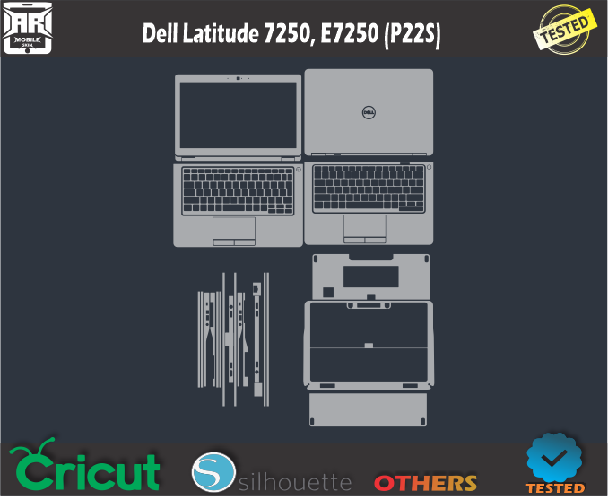 Dell Latitude 7250, E7250 (P22S) Skin Template Vector