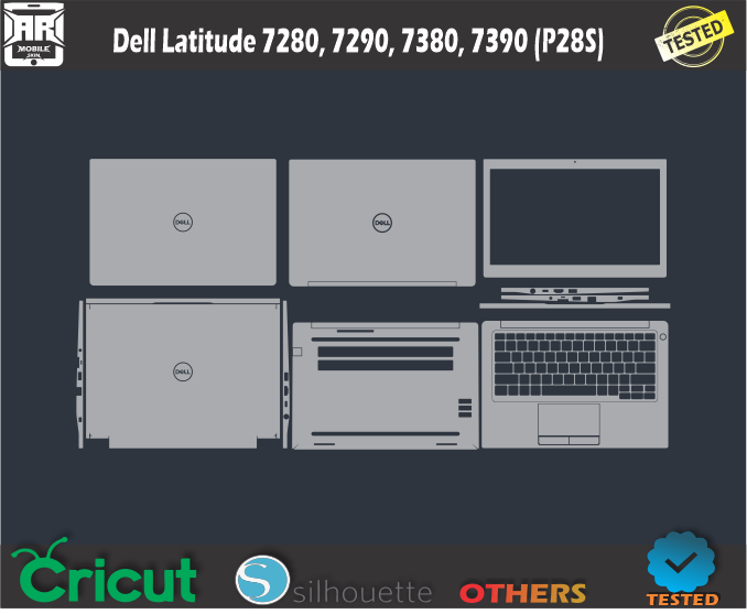 Dell Latitude 7280, 7290, 7380, 7390 (P28S) Skin Template Vector