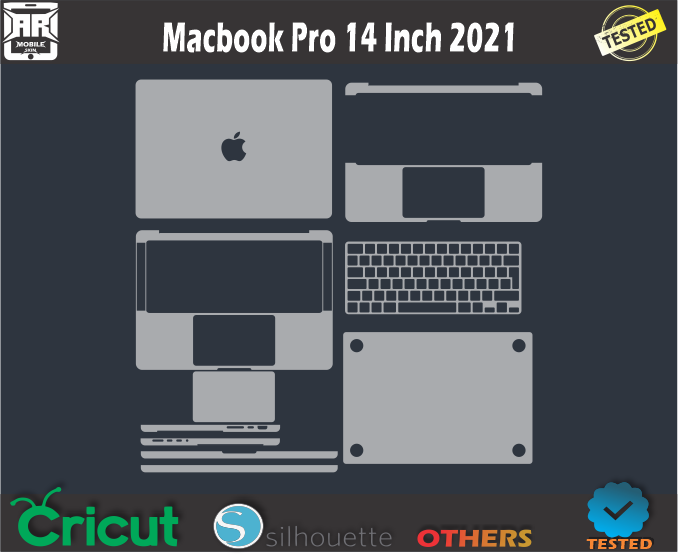 MacBook Pro 14 Inch 2021 Skin Template Vector