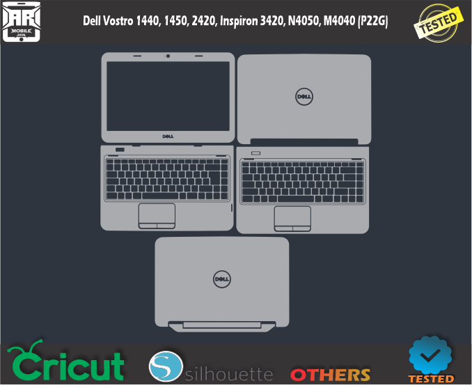 Dell Vostro 1440 1450 2420 Inspiron 3420 N4050 M4040 (P22G) Skin Template Vector
