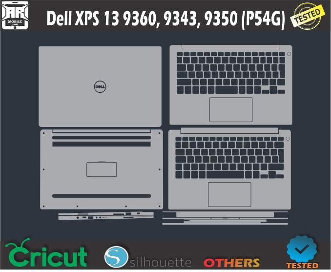 Dell XPS 13 9360 9343 9350 (P54G) Skin Template Vector