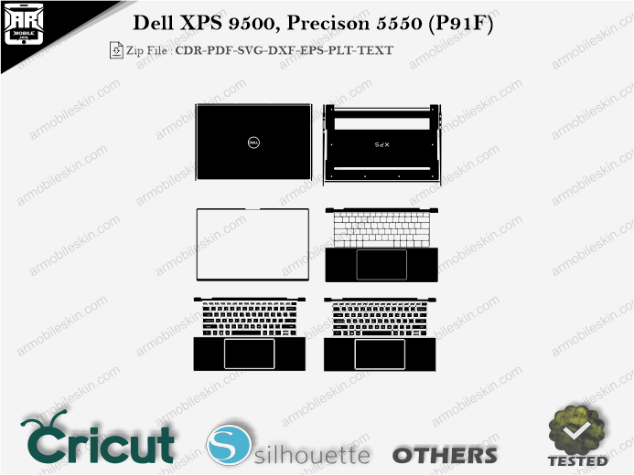 Dell XPS 9500 Precision 5550 (P91F) Skin Template Vector