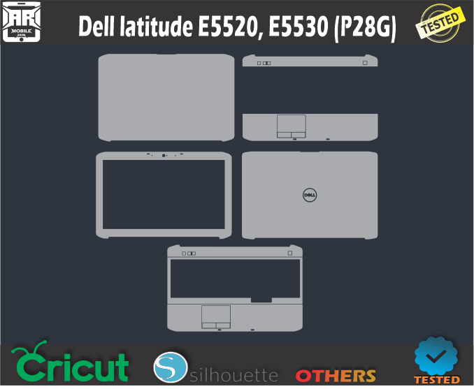 Dell latitude E5520 E5530 (P28G) Skin Template Vector